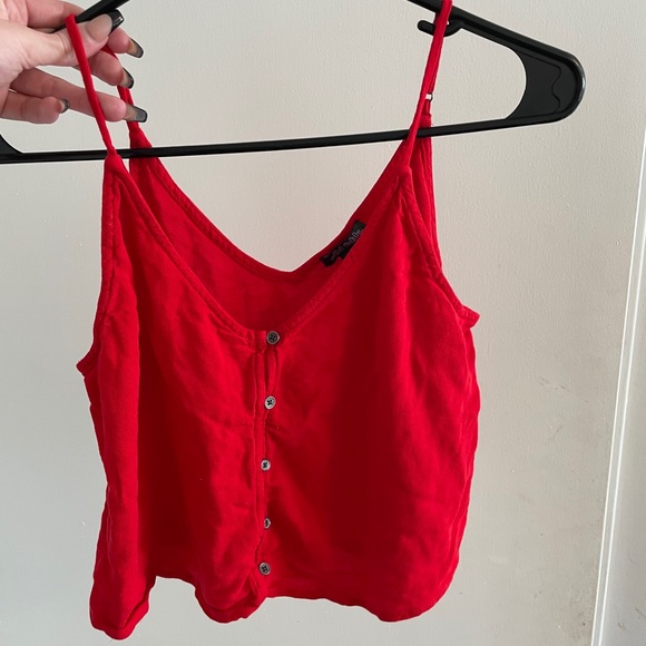 Red crop top button down - Picture 1 of 1